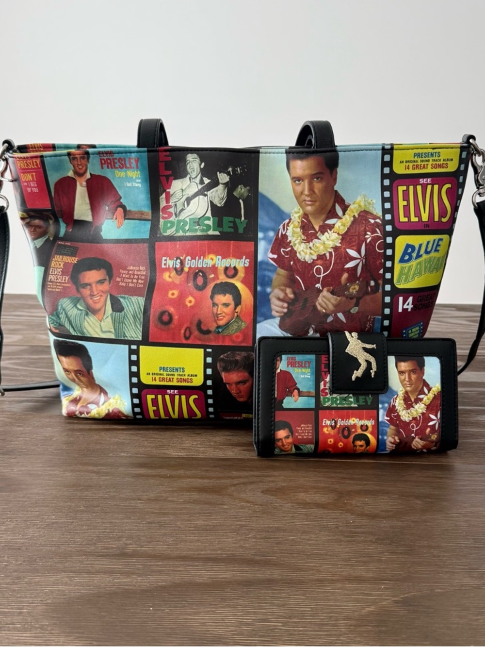 Official Graceland Elvis Presley Album Cover Bag with Matching Wallet
